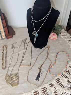 Eclectic Boho Luxe Jewelry Set  Mixed Metal Layered Necklaces, Lucky Brand